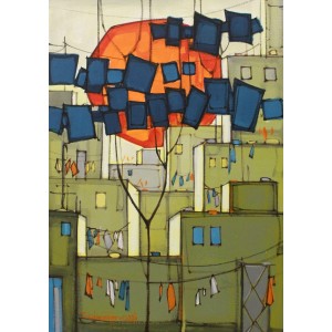 Salman Farooqi, 20 x 14 Inch, Acrylic on Canvas, Cityscape Painting, AC-SF-330